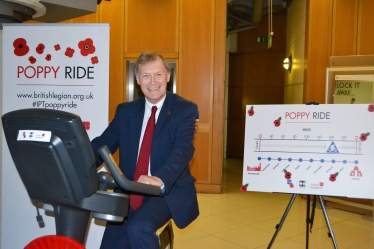 Poppy Appeal has MPs comepeting on an exercise bike